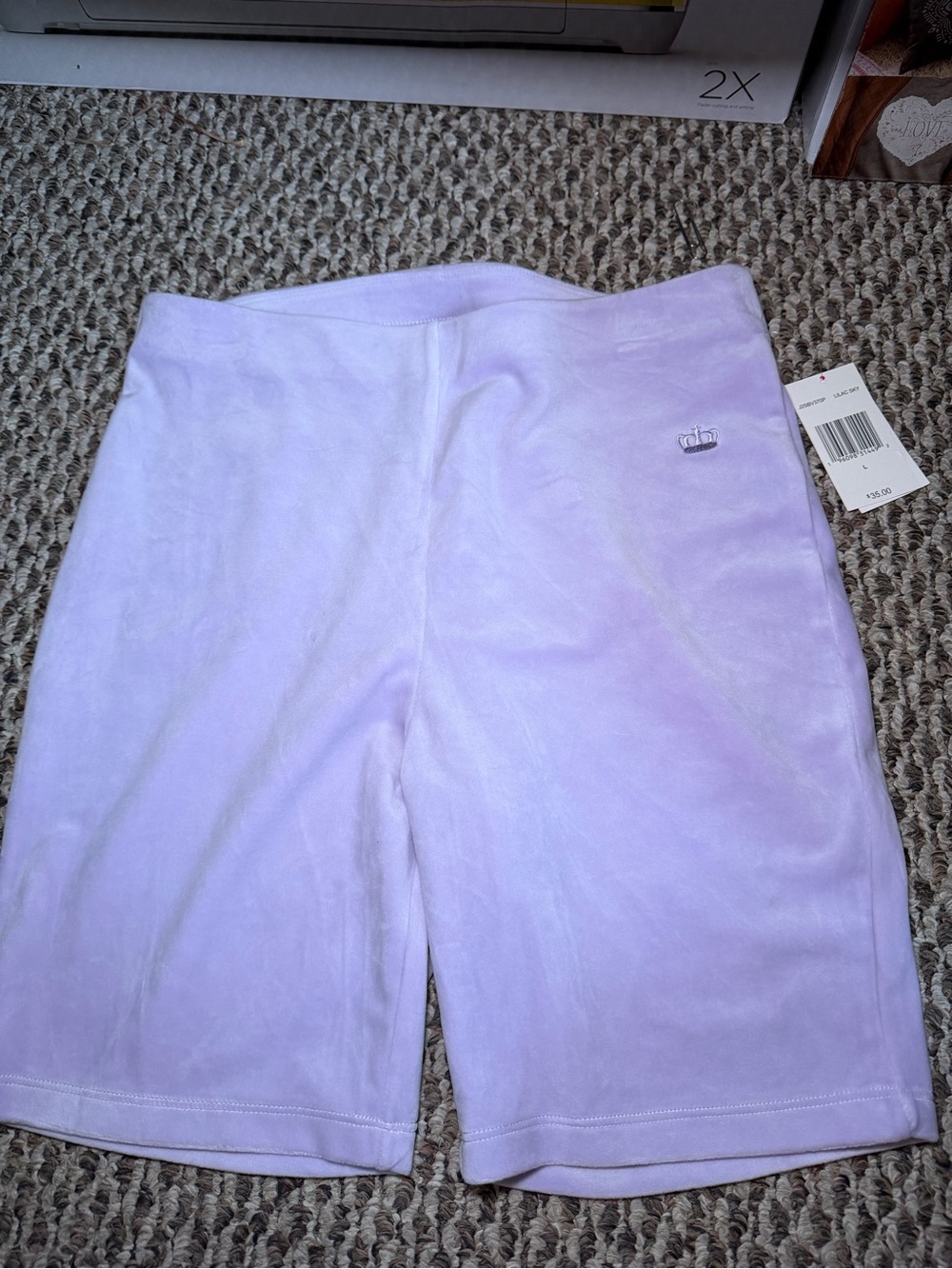 Juicy Couture Lilac Velour Bike Shorts